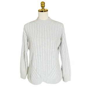 LINEAMAGLIA Italian Wool Cashmere Cable Knit Mock neck Sweater Women’s Size M